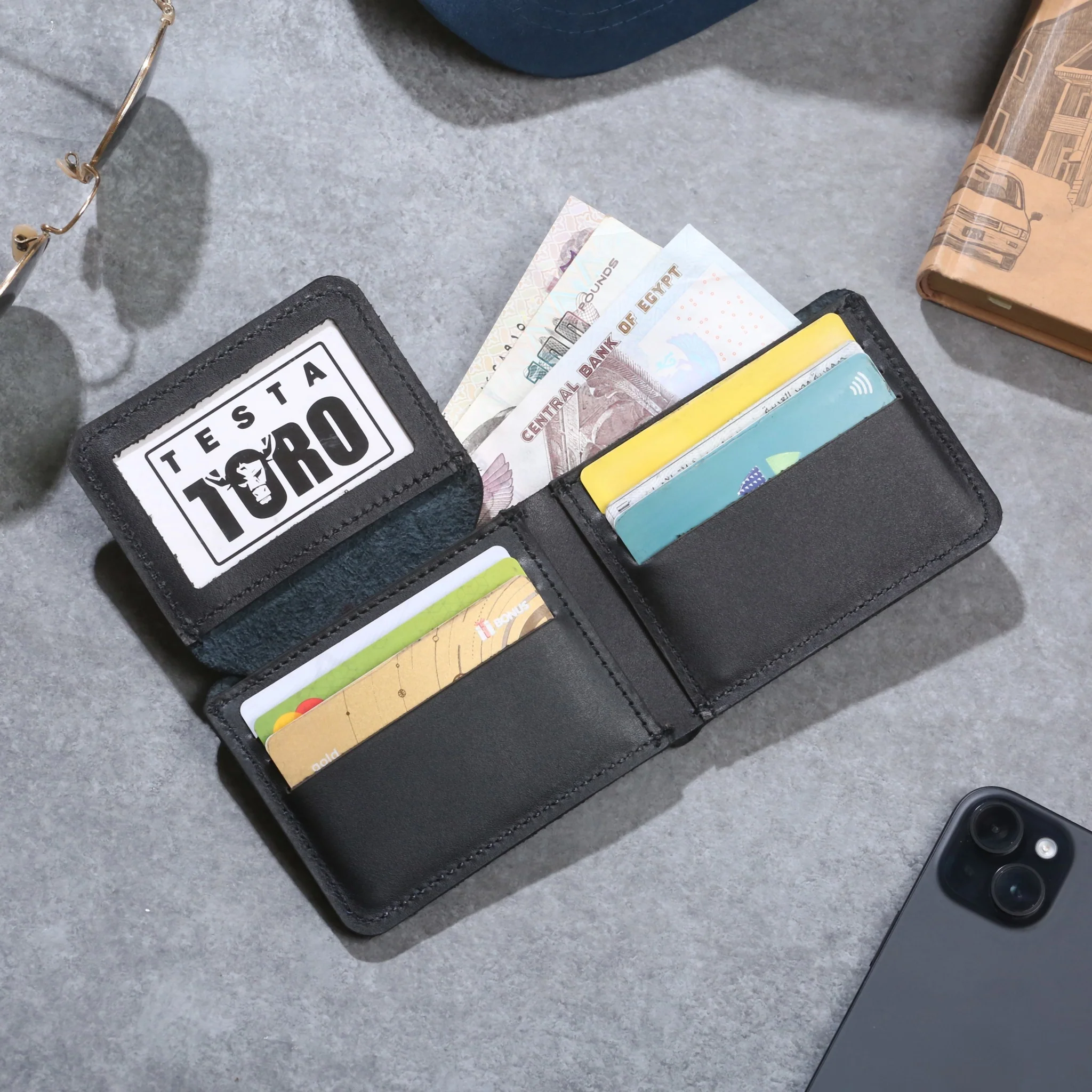 محفظة كلاسيك فاخرة نحيفة – نافذة هوية Flip & Full Bill Compartment w14 - Image 8