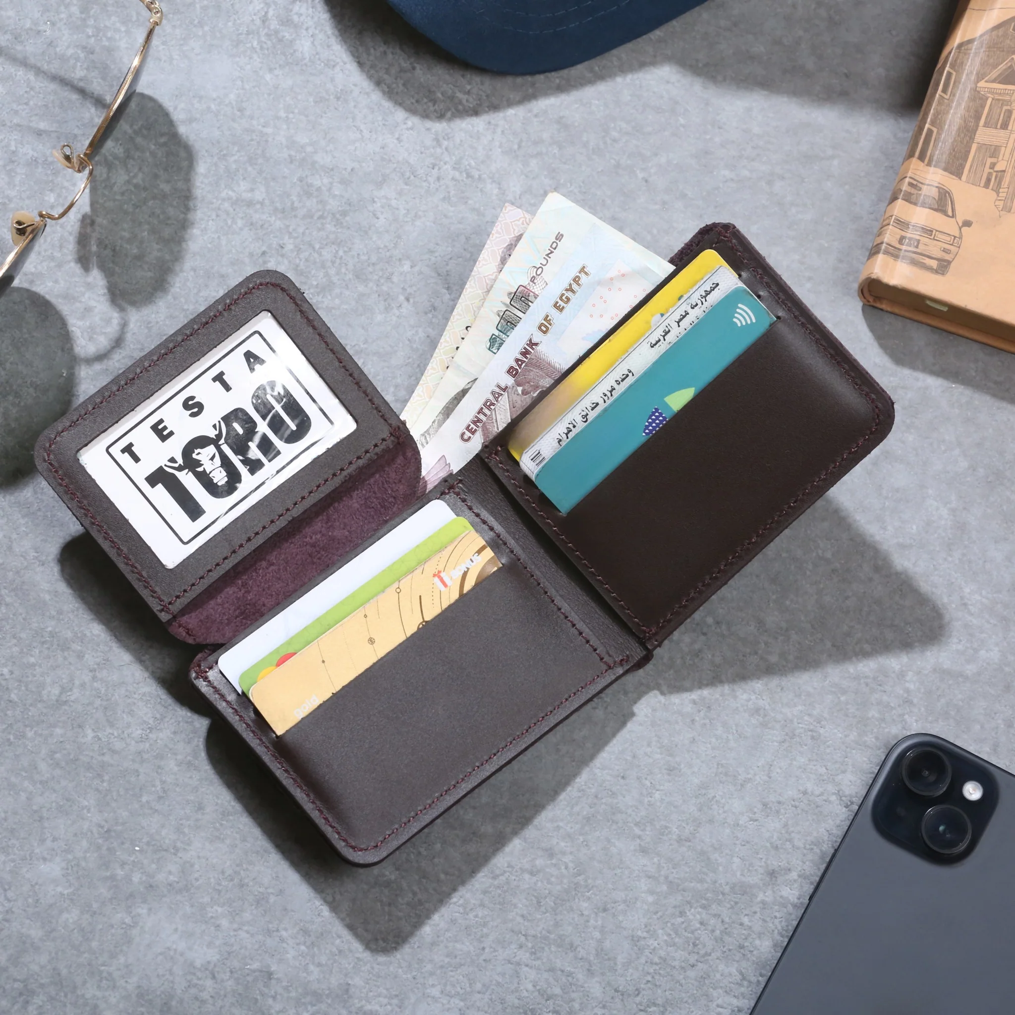 محفظة كلاسيك فاخرة نحيفة – نافذة هوية Flip & Full Bill Compartment w14 - Image 9